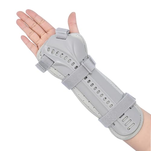 Holiberty Forearm Brace Wrist Support Splint Wrist Guard Removable Splints Breathable Hand Splint for Fracture,Carpal Pain,Sprain,Sports Injuries Left hand, Grey