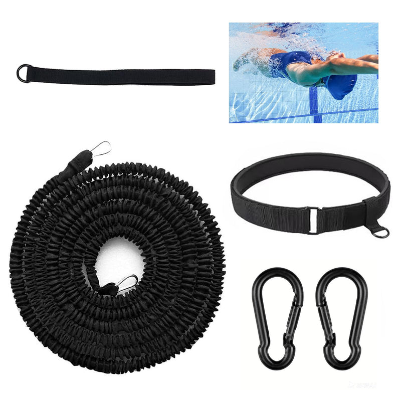 Pool Swim Training Equipment, Tether Aquatic Belt with Resistance Band Improve Power Agility Focus Explosive for Men and Women