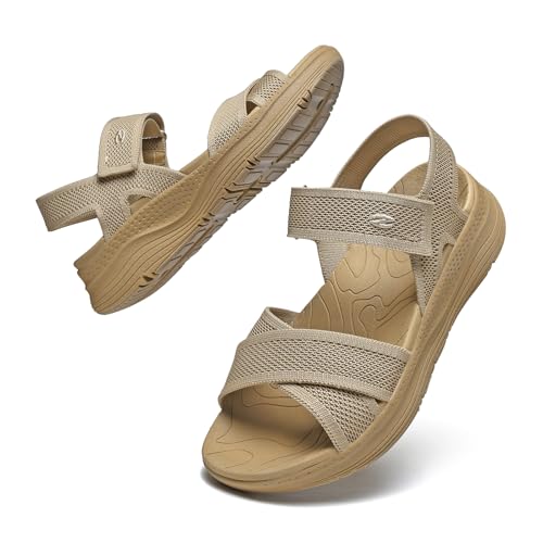 Bravover Womens Orthopedic Walking Sandals with Arch Support 9 Brown