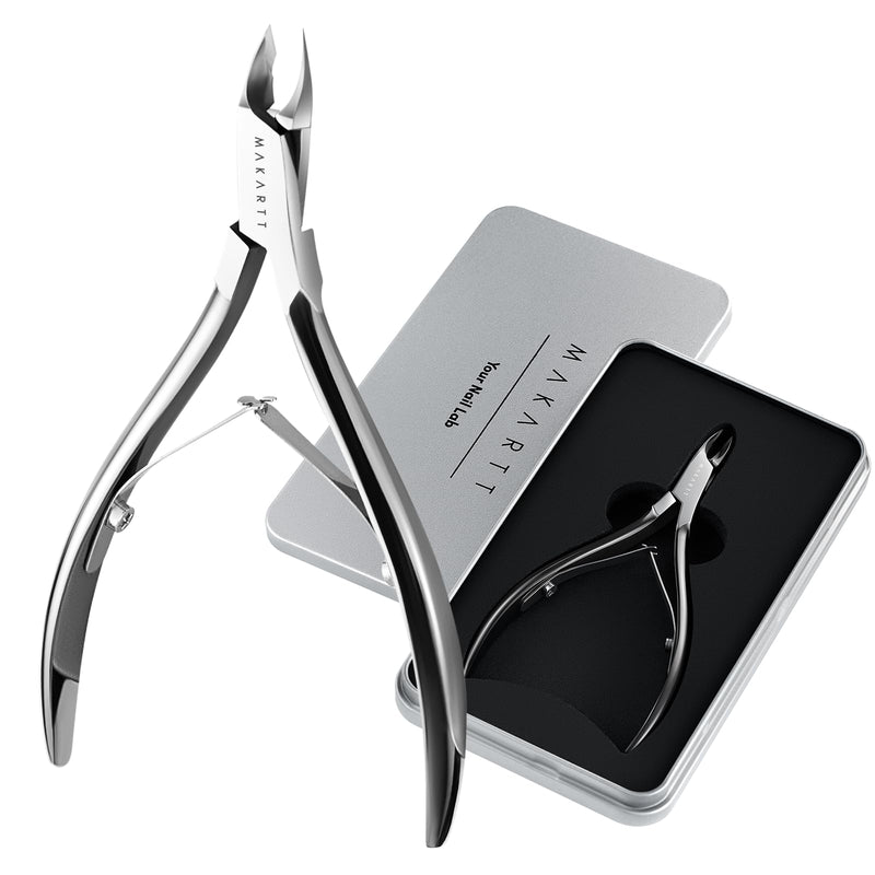 Makartt Professional Cuticle Nipper: 1/2 Jaw Precision Cuticle Trimmer for Beginners & Nail Technicians, 5mm Short Blade, Rust-Resistant Stainless Steel, Salon & Detailed Nail Art Use (Titanium Black) Titanium Black