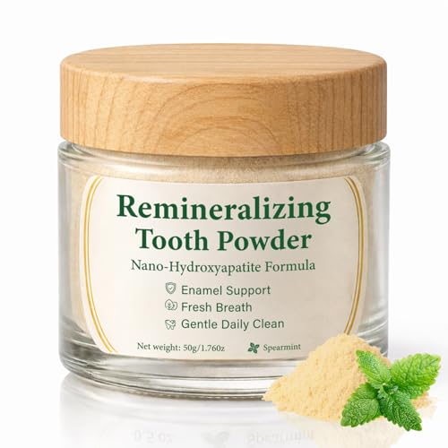 Oral Care Remineralizing Tooth Powder, Fluoride-Free Hydroxyapatite Whitening Tooth Powder Whitening for Enamel Support & Strong Teeth,Gently Cleans Oral Care&Fresh Breath (1) 1
