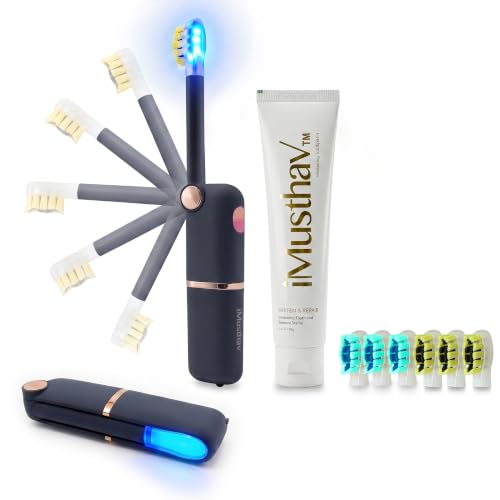 Foldable Travel Electric Toothbrush, Self Cleaning Toothbrush