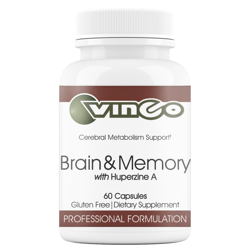 Vinco Inc - Brain & Memory Cognitive Support Daily Supplement | (60 Capsules) | Supports Focus, Memory & Processing | Made w/Amino Acids & Herbal Extracts | Gluten Free