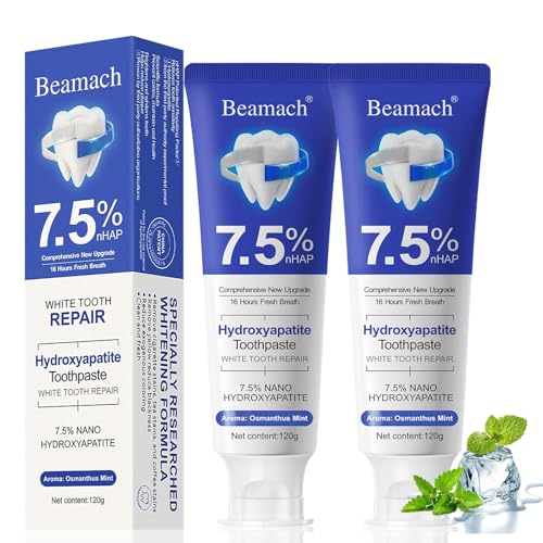 Nano Hydroxyapatite Toothpaste, Whiteing Teeth | Enamel Repair | Fluoride-Free | Deep Cleaning Care Oral Health | Breath Freshening | Mild Mint | Sensitive Tooth Travel Size (2) 2