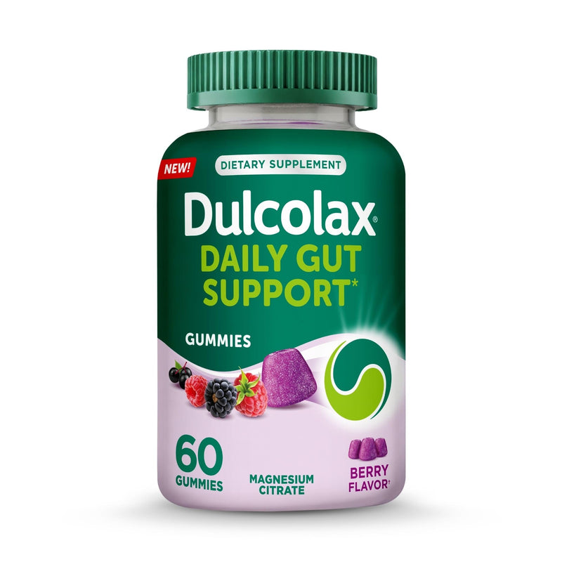 Dulcolax Daily Gut Support Gummies, Magnesium Formula, Stimulant-Free, Berry Flavor, 60 Count Mixed Berry