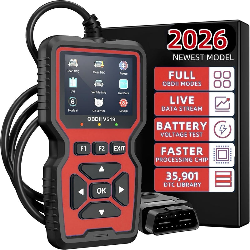 V519 OBD2 Scanner Diagnostic Tool, Car Code Reader with 35,901 Built-in DTC Lookup, Check Engine Light Reader, Live Data, I/M Readiness, Battery Voltage Test, for 1996+ Vehicles - BeesActive Australia