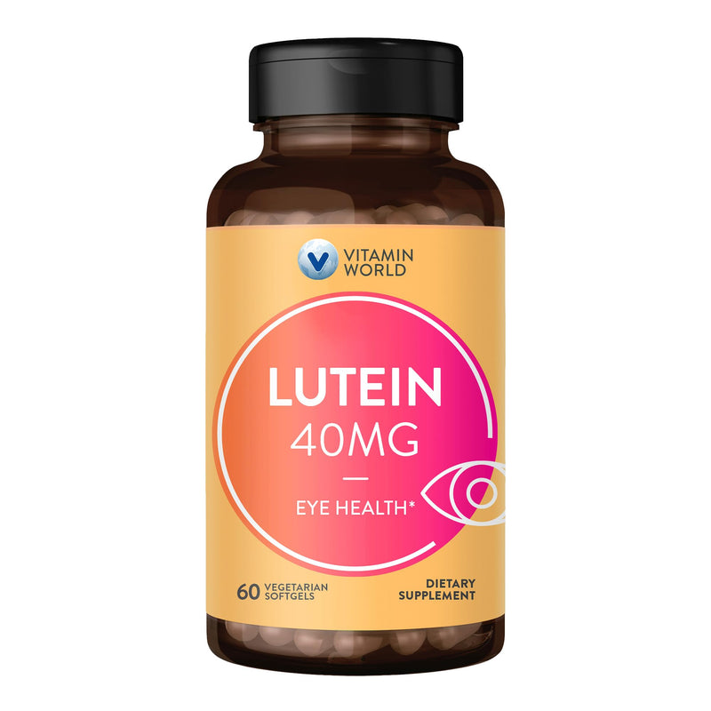 Vitamin World Lutein 40mg with Zeaxanthin 2mg, 60 Softgels | Eye Health & Vision Support Supplement, Helps Filter Blue Light, Non-GMO, Gluten Free, Vegetarian, 2 Month Supply