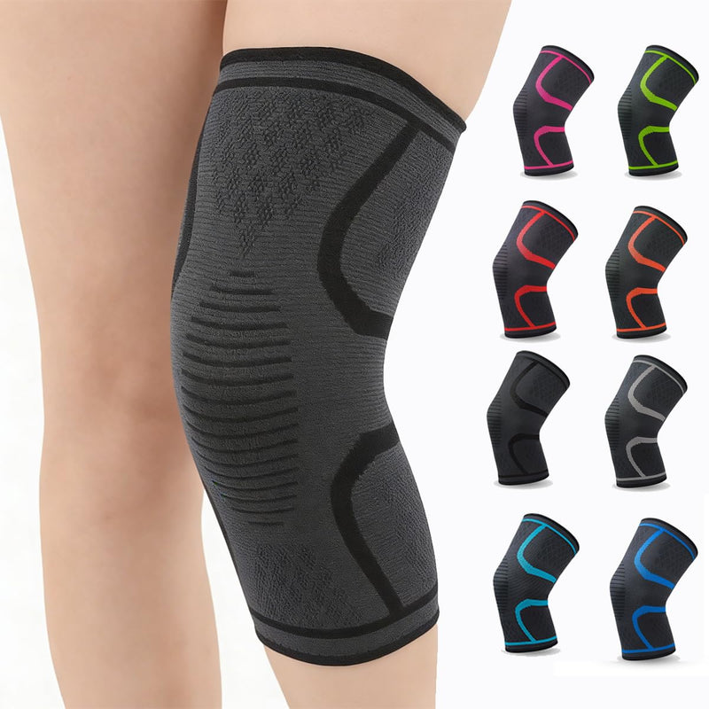 2-Pack Compression Knee Brace for Women & Men - Knee Support Sleeve for Running, Weightlifting, Meniscus Tear, Arthritis Pain Relief, Breathable Anti-Slip Sports Knee Sleeves (Black) Black - BeesActive Australia