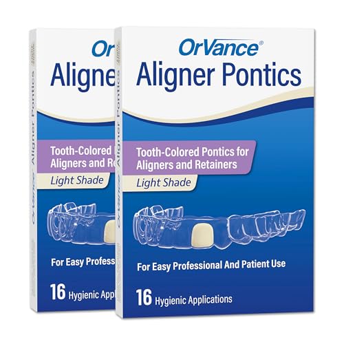 ORVANCE Aligner Pontics - Light Shade (32 Count) | Fills The Space of Missing Teeth in Clear aligners and Retainer Trays