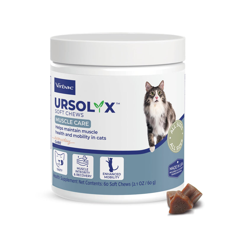 Virbac URSOLYX™ Soft Chews for Cats | Muscle Health Support for Senior, Active or Recovering Cats | 60 Count 2- Month Supply