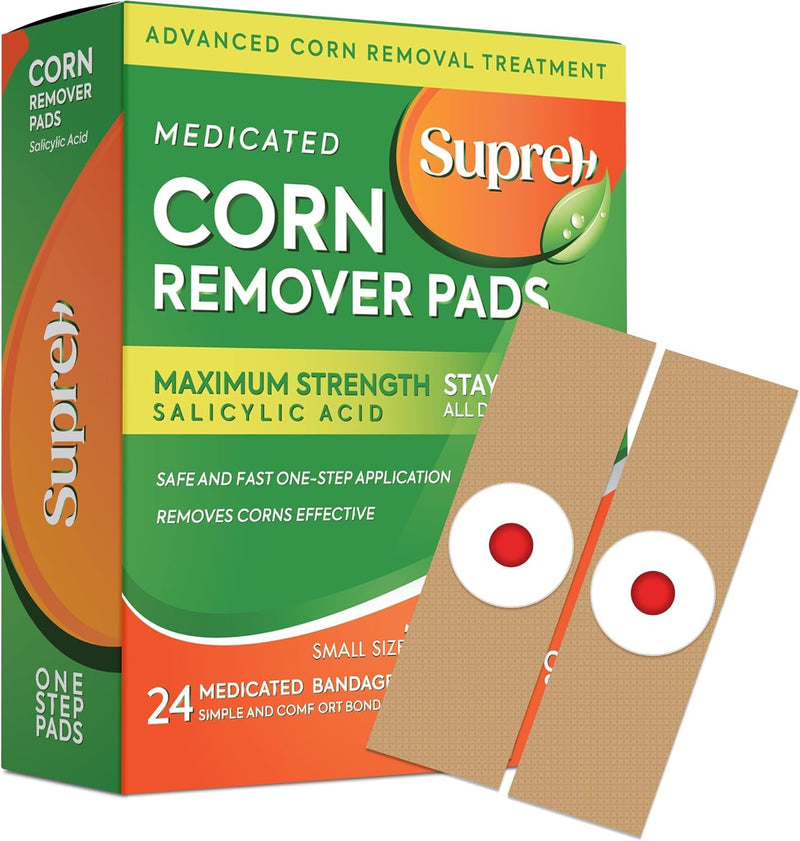 SupreH Corn Removers for Toes Feet Bandages: Corn Cushions and Small Callus Removal with 40% Salicylic Acid Long Adhesive - for Adult Seniors Nurses Hikers Athletes Men Women Pads 22 24 Pads - BeesActive Australia