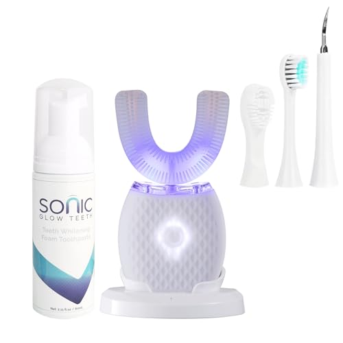 Adult Automatic Ultrasonic Toothbrush Waterproof Travel Timer White
