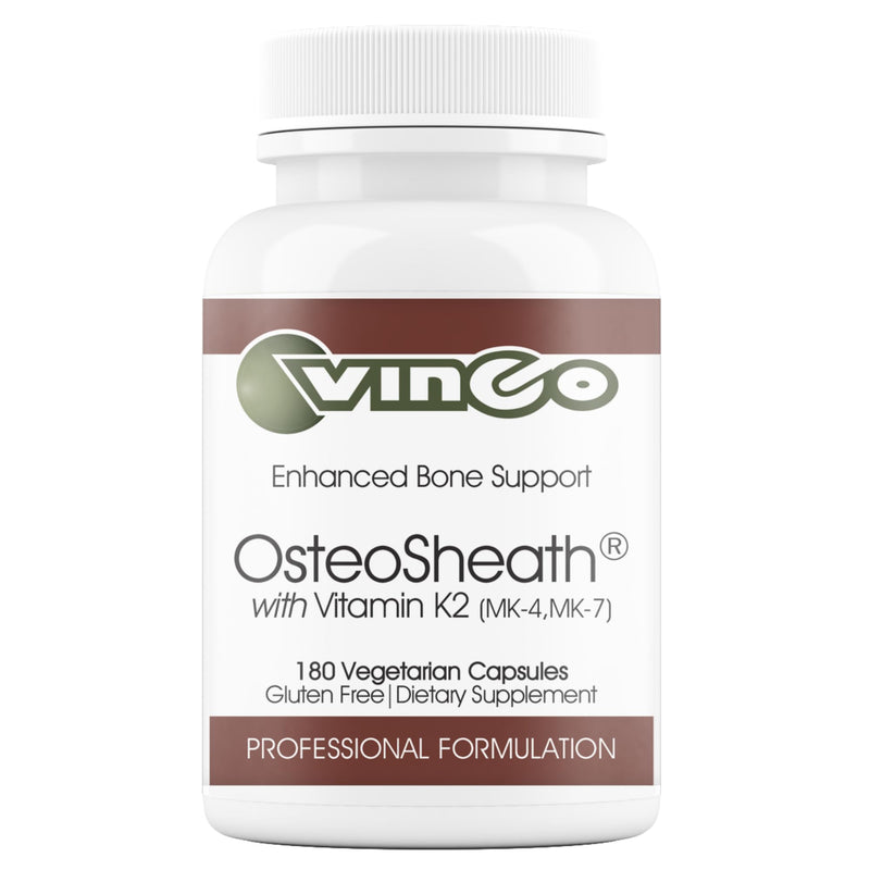 Vinco Inc - OsteoSheath® Enhanced Bone Support & Dietary Daily Supplement | (180 Capsules) | Supports Healthy Bone Density | Calcium, Vitamins K2/B6/D3 & Minerals | Gluten Free
