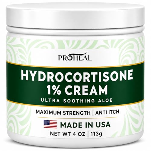 1% Hydrocortisone Cream Maximum Strength with Aloe, 4oz of Anti Itch Cream 4 Ounce