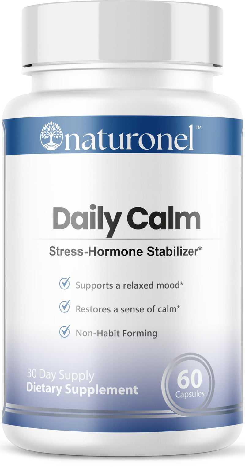 Daily Calm – Stress Relief Supplement - Feel Calm and Relaxed - Supports Mood & Mental Focus - Magnesium, GABA, Ashwagandha, Rhodiola, Lemon Balm & Chamomile - Eases Tension & Nervousness (1) 1