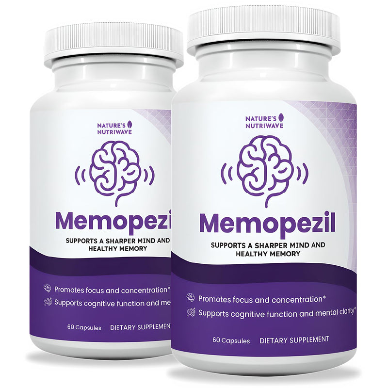 Memopezil – Vitamins A, B, C, D, E & Botanicals – 60 Ct, 2 Month Supply | Vitamins A, B, C, D, E, minerals & botanicals | Non-GMO, GMP-Certified, Made in USA | Easy-to-swallow capsule 60 Count (Pack of 2)