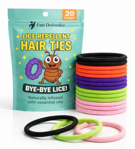 Lice Prevention Essential Oil Infused Hair Ties Anti-Lice Repellent Elastics with Lavender Gentle Chemical-Free Hair Bands for Daily Use on Hair or Wrist (Lavender) Mix - Lavender