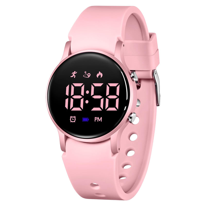 BEN NEVIS Kids Watch for Boys Girls Waterproof Digital Watch for Kids with Pedometer, Vibration Alarm Clock, Stopwatch, Calendar, No App for Ages 5-18 03-Pink - BeesActive Australia