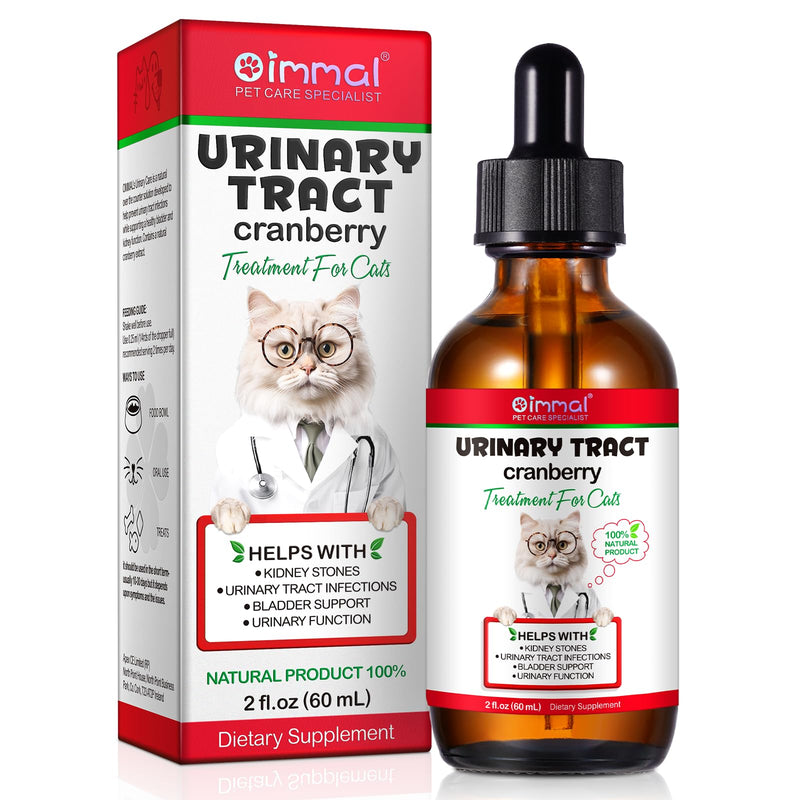 Cat Urinary Tract Infection Treatment, Cat UTI Treatment Drops Supports Bladder, Kidney Stone, Cranberry Kidney Bladder Support Supplement, Chicken Flavor, 60ml