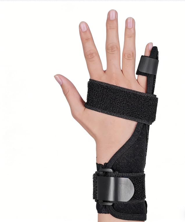 Pinky Finger Splint, Little Finger Support Brace for Metacarpal Fracture, Trigger Finger & Tendonitis, Adjustable Breathable Hand Brace for Pain Relief, Fits Left & Right Hand