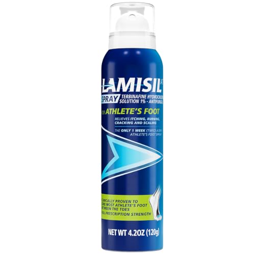 Lamisil Athletes Foot Spray, Antifungal, 1 Week Foot Fungus Treatment, Prescription Strength Terbinafine, Relieves, Treats & Prevents Recurrence, 4.2 oz (120 g)