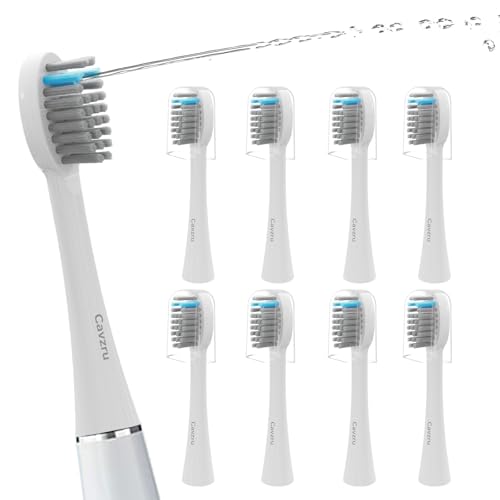 8 Pack Replacement Brush Heads for Waterpik Sonic-Fusion 2.0 (SF-03/SF-04) & Sonic-Fusion (SF-01/SF-02) Flossing Toothbrush - Individually Sealed with Hygienic Caps, White 1 Count (Pack of 8)