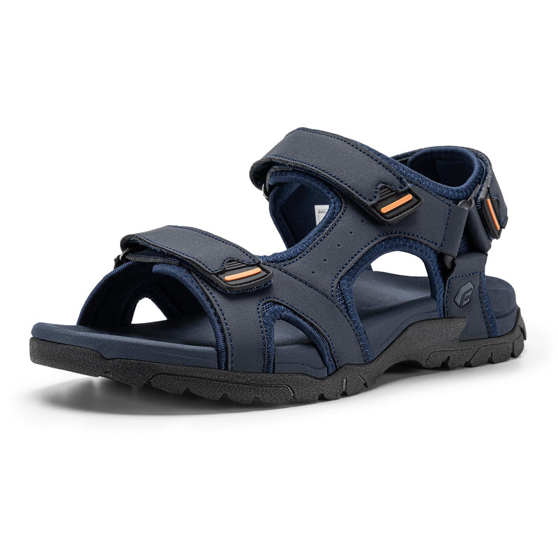 FitVille Wide Sandals for Men With Arch Support Orthopedic Comfortable Summer Men’s Wide Sandals for Plantar Fasciitis & Swollen Feet Breathable Outdoor Recovery Athletic Walking Sandal for Man 15 Wide Navy Blue