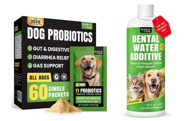 Digestive & Oral Rinse Care Bundle for Dogs – Probiotic Powder + Dental Water Additive