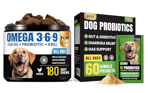 Skin & Gut Health Bundle for Dogs – Omega-3 Chews + Probiotic Powder