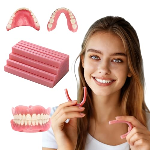 Dental Gum Material for Making Dentures, Fixing Missing Teeth, Covering Broken Teeth to Improve Smile At Home,Real and Natural Looking Color Sufficient and Reusable Material