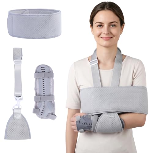 3-in-1 Adult Wrist Support Belt Set, Hand Wrist Brace for Adults with Sling & Immobilization Strap, Adjustable Buckle Fracture Wrist Splint for Adults, Left & Right Available (Right hand) Right Hand