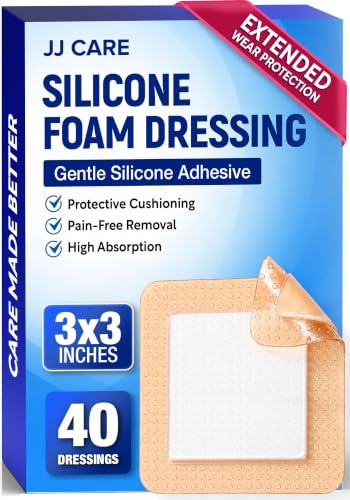 40Pcs Silicone Foam Dressing | 3x3 Bed Sore Bandages | Wound Care FSA&HSA 3x3 40ct