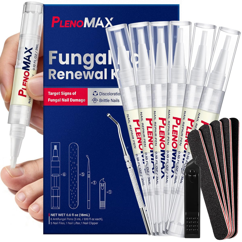 Toenail Fungus Pen - Toenail Fungus Treatment Extra Strength Renewal Kit for Thick, Broken & Discolored Toenails & Fingernails 0.1 Fl Oz (Pack of 6)