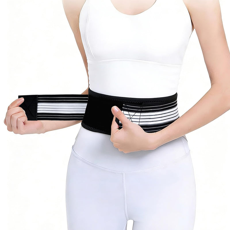 Lightweight Lower Back Brace for Women Men - Lumbar Support Belt Narrow Thin Discreet w/ Adjutable Dual Compression Alleviates Lower Back, Sciatic, Leg, Pelvic, Hip Pain/Good for Work Excercise Medium
