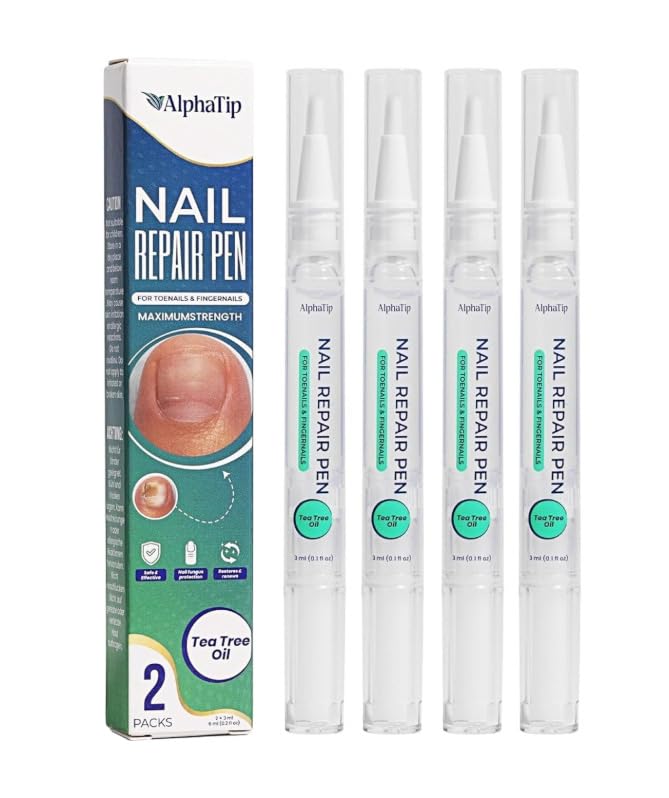 Toenail Treatment & Nail Repair Pen, Nail Strengthener and Care Solution for Damaged, Brittle Nails – Gentle Botanical Formula, Easy Twist Pen – 2 Packs × 2 (4 Pens Total) 0.1 Fl Oz (Pack of 4)