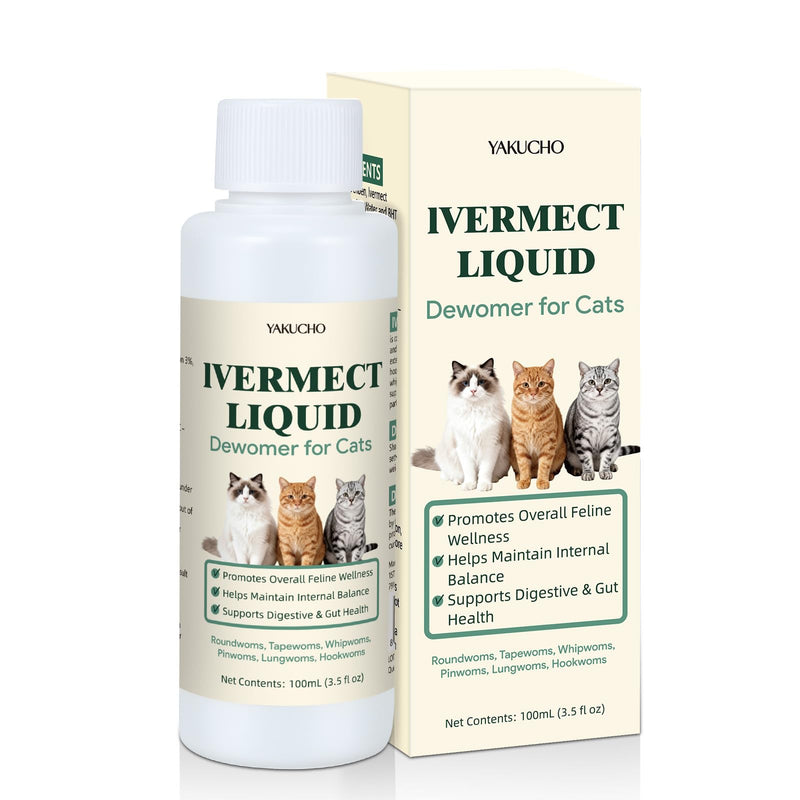 lvermect for Cat – Broad Spectrum Digestive & Gut Balance Liquid for Cats, Supports Internal Cleanse, Digestive Comfort and Daily Wellness for Kittens and Adult Cats, Gentle Cat Drops - 100mL