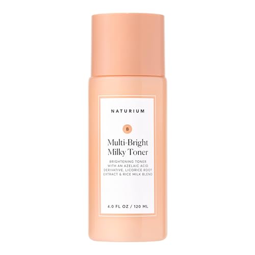 Naturium Multi-Bright Milky Toner, Exfoliating Skincare for Face with Azelaic Acid, 120 mL / 4 fl oz
