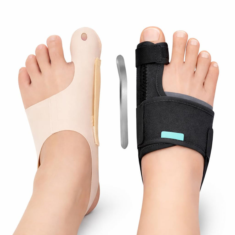 Day & Night Bunion Corrector Set, Walkable Soft Sleeve for Daytime + Structured Night Splint for Sleeping, Big Toe Alignment Support, Men & Women, 2 Pairs M - BeesActive Australia