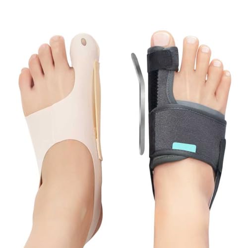 24-Hour Bunion Corrector Set – Day & Night Toe Alignment System, Soft Walking Sleeve + Night Splint for Sleeping, Big Toe Pain Relief & Gradual Support for Men & Women 2 Pairs(L) L