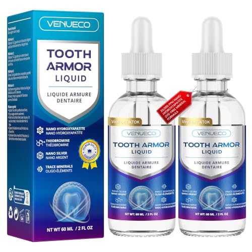 Cavity Healing Tooth Armor Liquid: Clinically Strengthen Enamel with Remineralization Drops at-Home Tooth Enamel Repair Stronger Teeth Hydroxyapatite Mild Mint 4 Ounce