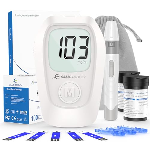 Glucoracy G-425 Blood Glucose Monitoring System, 100 Test Strips 100 Pack