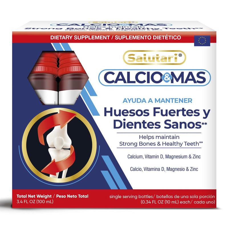 Calcio & MAS Calcium Magnesium Zinc Supplement with Vitamin D, 10 Servings - VIT D Mg Zn Ca Mineral Supplements for Women and Men - Liquid Wellness Formula for Bone Strength and Teeth Support
