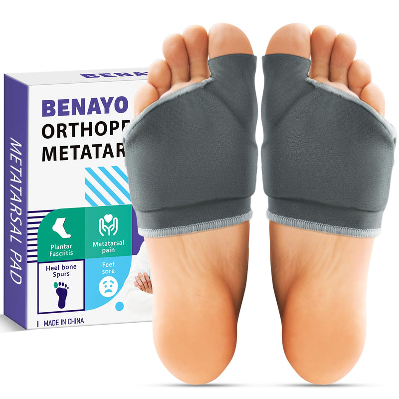 Orthopedic Metatarsal Pads,Ball of Foot Cushion with Gel Pad for Women and Men, Foot Pads for Ball Pain Relief, Morton's Neuroma, Metatarsalgia Support. (Gray, Middle:Women(7-9)/MEM(5-7)) Gray MIDDLE:WOMEN(7-9)/MEM(5-7)