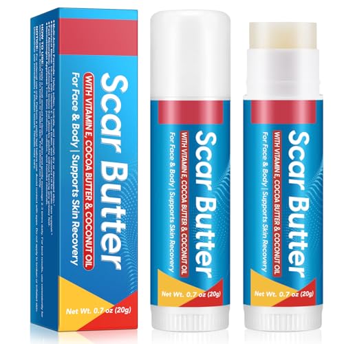 Scar Stick, with Vitamin E, Cocoa Butter & Coconut Oil, 5-in-1 Skin Nourishing Formula, Effectively Reduces Appearance of Scars & Fine Lines, Skin Recovery Support, Pack of 2 0.7 Ounce (Pack of 2)