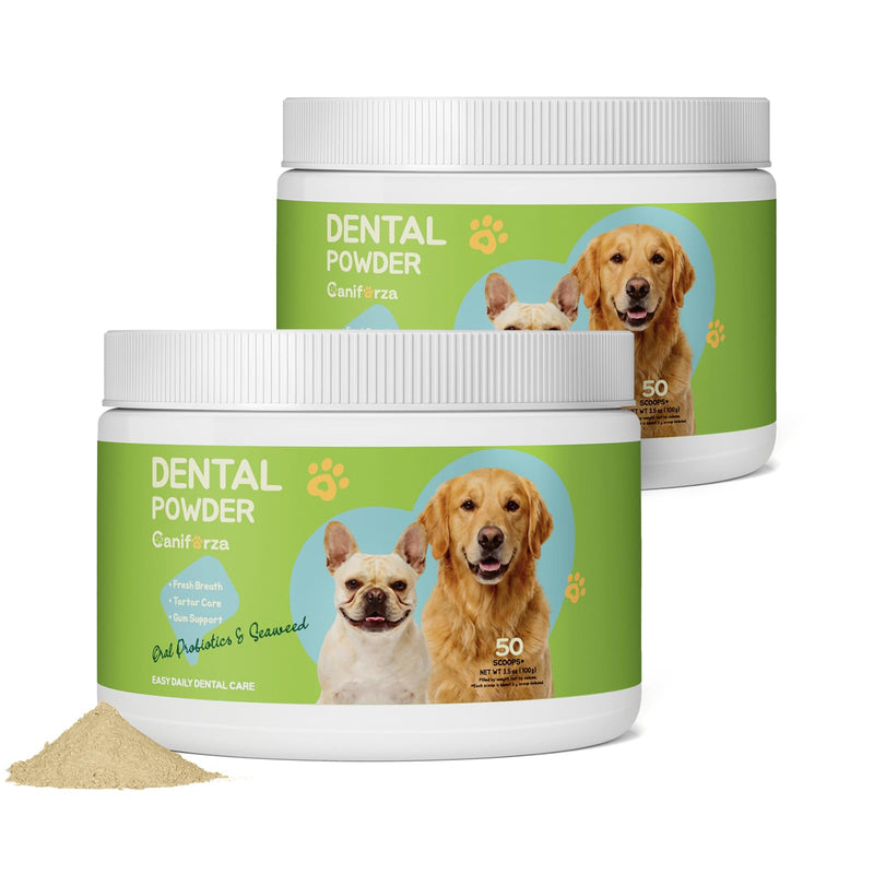 Dog Dental Powder, Fresh Breath & Oral Hygiene Support, Helps Reduce Plaque & Tartar, Chicken Flavor,2 Pack (3.5 oz Each) 2 x 3.5 oz Powder