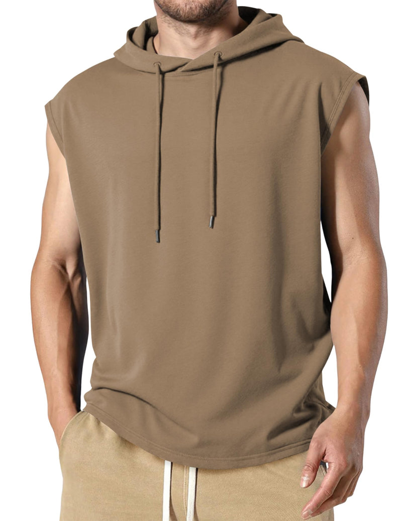JMIERR Men's Drawstring Hooded Shirts - Casual Loose Fit Cotton Hoodies Tee Shirt for Daily Wear Khaki XX-Large - BeesActive Australia