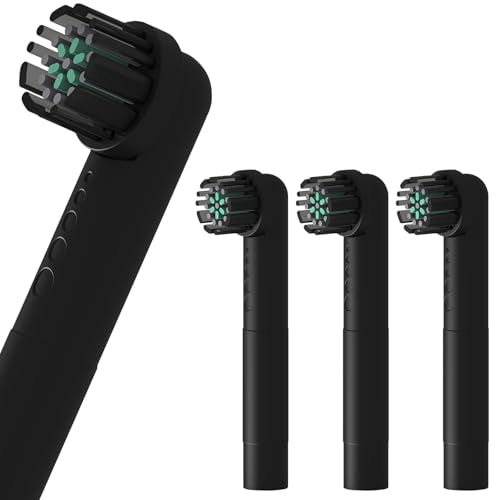 Toothbrush Replacement Heads for Quip 360 Oscillating Electric Toothbrush Black