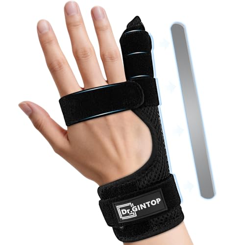Pinky Finger Splint - Metacarpal Splint - 4th & 5th Finger Brace Black