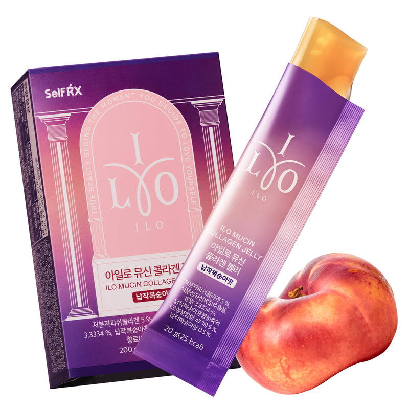 Mucin Collagen Jelly for Women - Hyaluronic Acid & BEAUMINO Amino, 10 Count | Donut peach jelly sticks with plant mucin, aloe vera, hyaluronic acid & BEAUMINO amino complex; chewy nata de coco, no pills