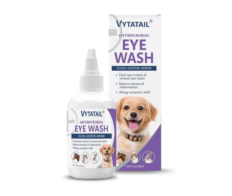 Dog and Cat Eye Wash | Gentle Eye Drops for Dogs and Cats to Flush and Soothe, Tear Stain Cleaner, Hydrating Formula for Pets. 50ml | 1.69 fl oz